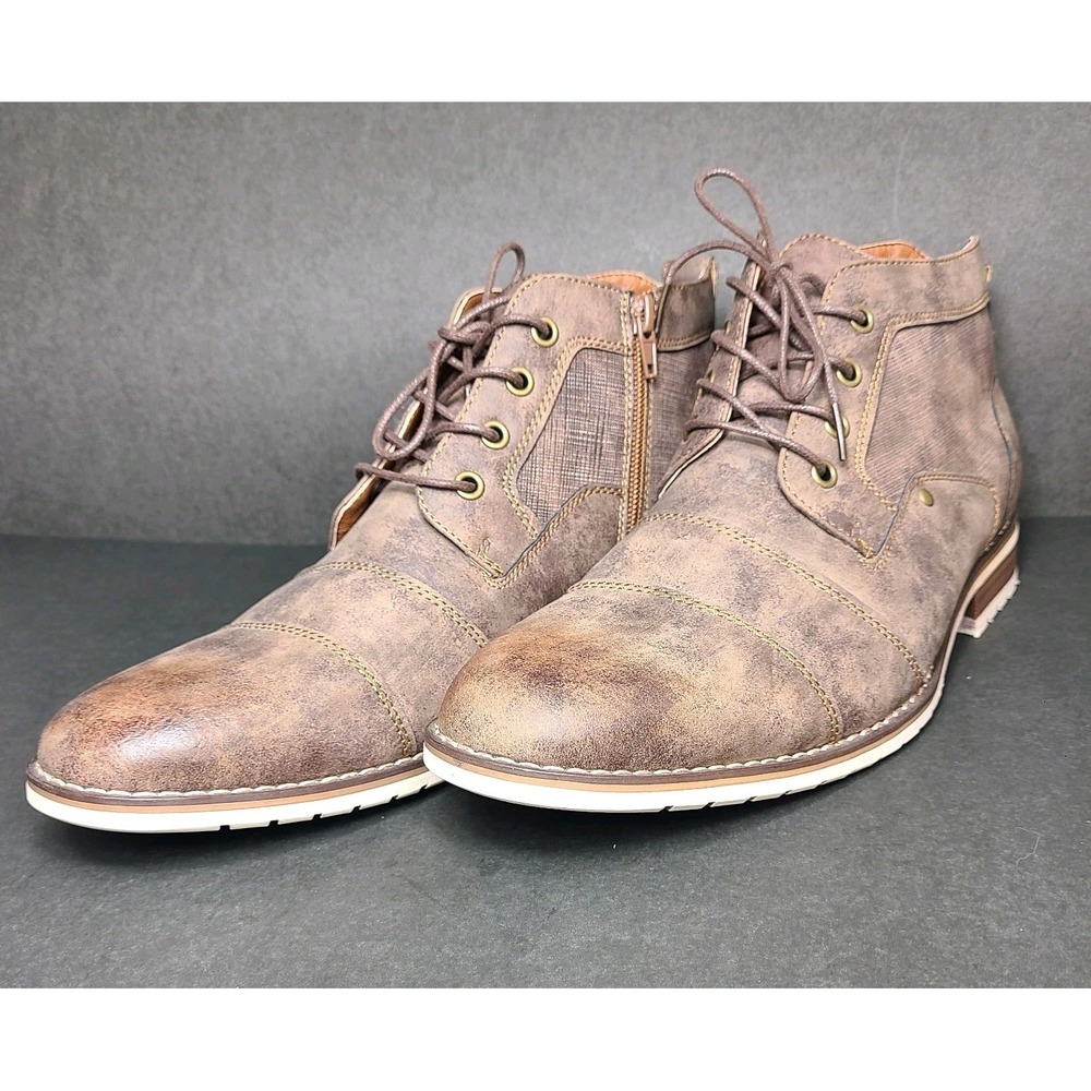 Ferro Aldo Blaine Mens Chukka Boots Size 11 Brown Distressed Lace Up Ankle - Picture 2 of 10